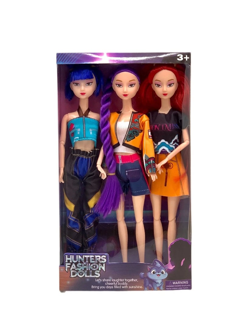 K-POP Demon Hunters 3-Figure Articulated Doll Set – Rumi, Zoey & Mila Collectible Toys